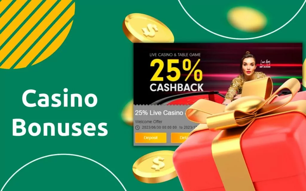 The Casino section bonuses Baji