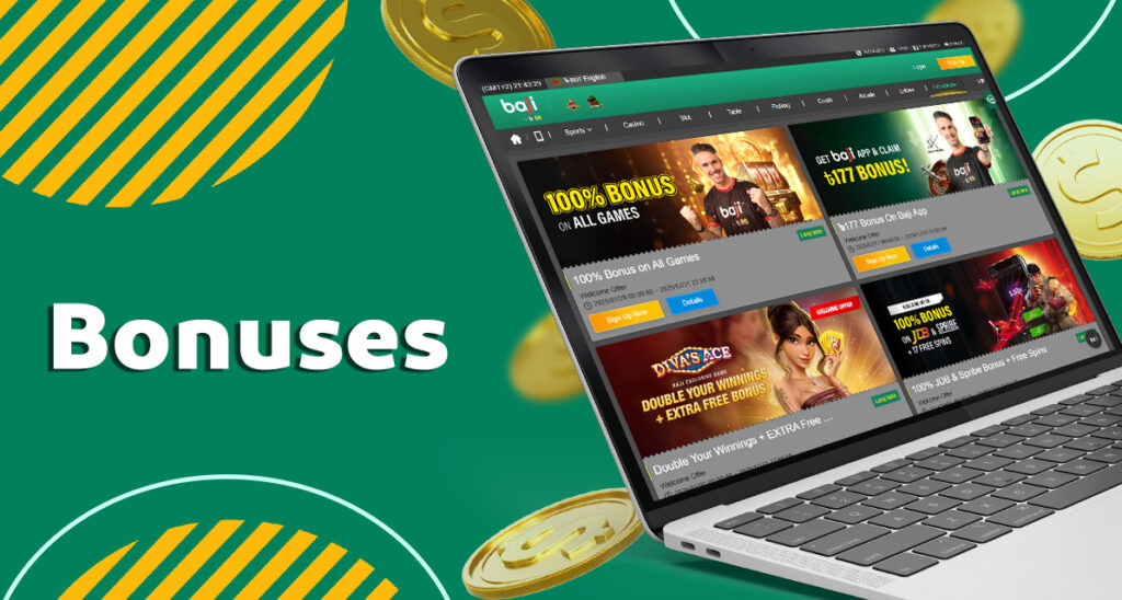 Bonuses available to slots fans on Baji 